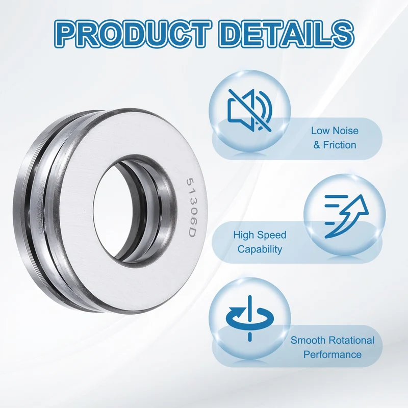 51306D Thrust Ball Bearing, Axial Ball Bearing 30x60x21mm