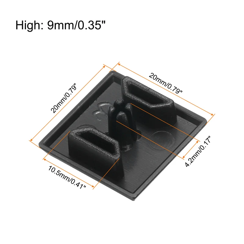 20Pcs 2020 slot 4.2mm Dia EU Standard Aluminum Profile End Cap 20x20mm