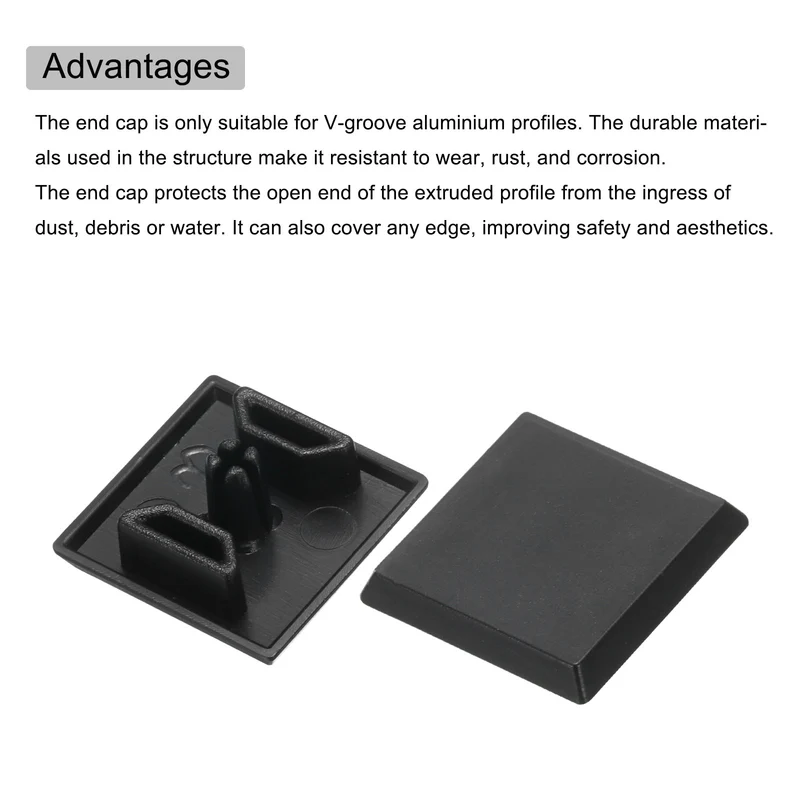 10 x 2020 slot 4.2mm Dia EU Standard Aluminum Profile End Cap 20x20mm