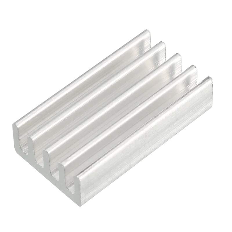 Aluminum Heatsink Cooler Circuit Board Cooling Fin Silver Tone 20mmx11mmx5mm 10Pcs for Led Semiconductor Integrated Circuit Device