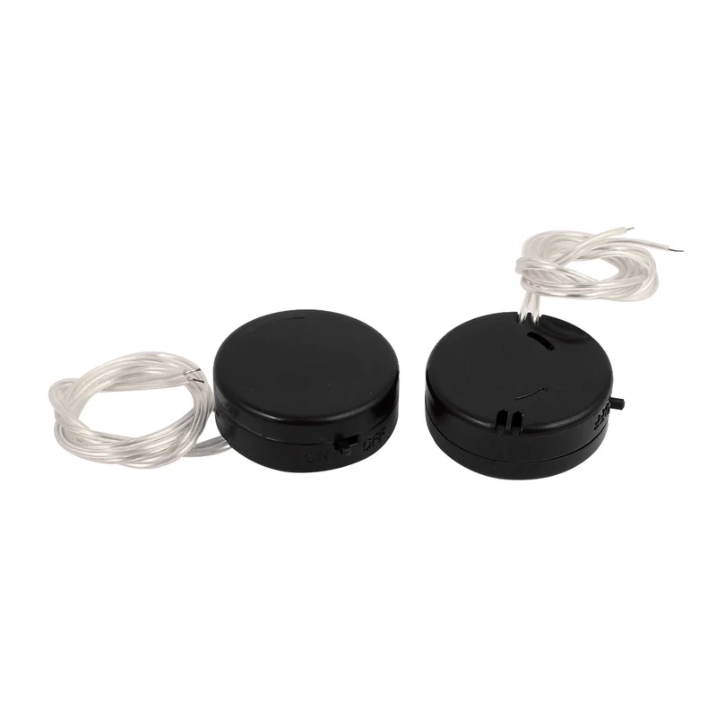 2 x 3V Coin Cell Button Battery Holder Case Storage w Switch Black 5pcs