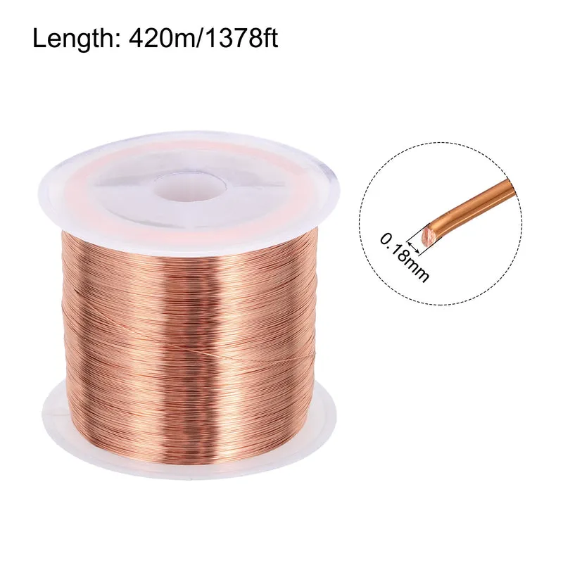 0.18mm Magnet Wire 1378ft Enameled Copper Wire Enameled Magnet Winding Wire 100g
