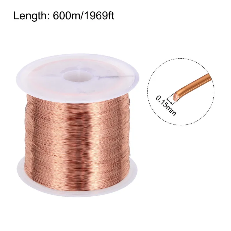 0.15mm Magnet Wire 1969ft Enameled Copper Wire Enameled Magnet Winding Wire 100g