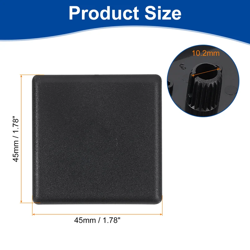 14Pcs Extruded End Cap Nylon 45x45mm 4545 Series European, Black