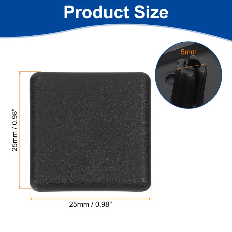 14Pcs Extruded End Cap Nylon 25x25mm 2525 Series European Black