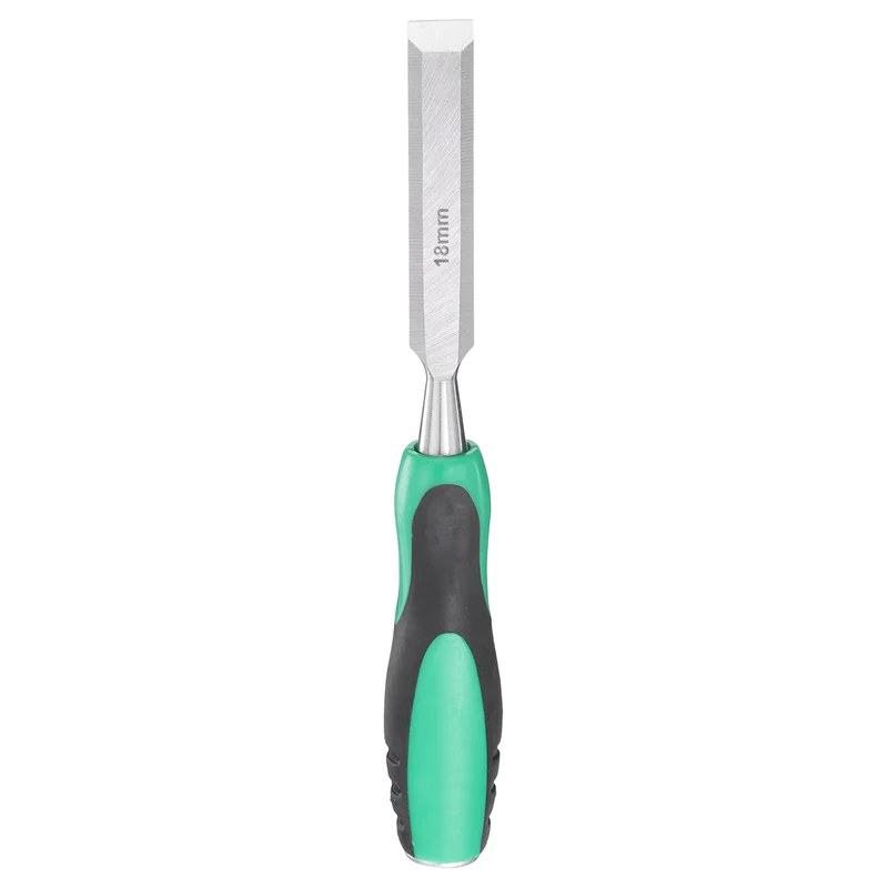 11/16" Steel Wood Chisel Beveled Edge Blade Flat Chisel with Handle Green