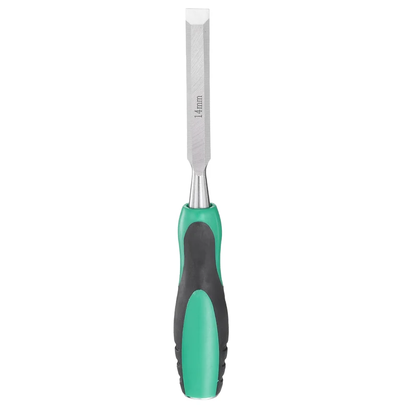 9/16" Steel Wood Chisel Beveled Edge Blade Flat Chisel with Handle Green
