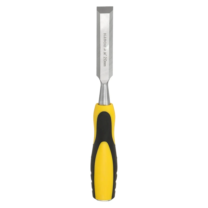13/16" Steel Wood Chisel Blade Wood Working Flat Chisel with Handle Yellow