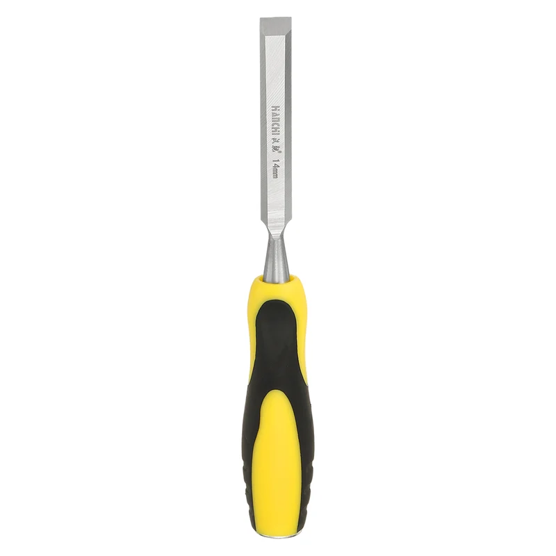 9/16" Steel Wood Chisel Blade Wood Working Flat Chisel with Handle Yellow