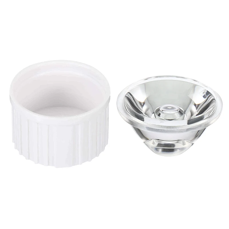 20mm LED Lens 20 Degree with Plastic Holder, 8 Set Acrylic Optical Lenses for 1W 3W High Power LED Light, White/Transparent