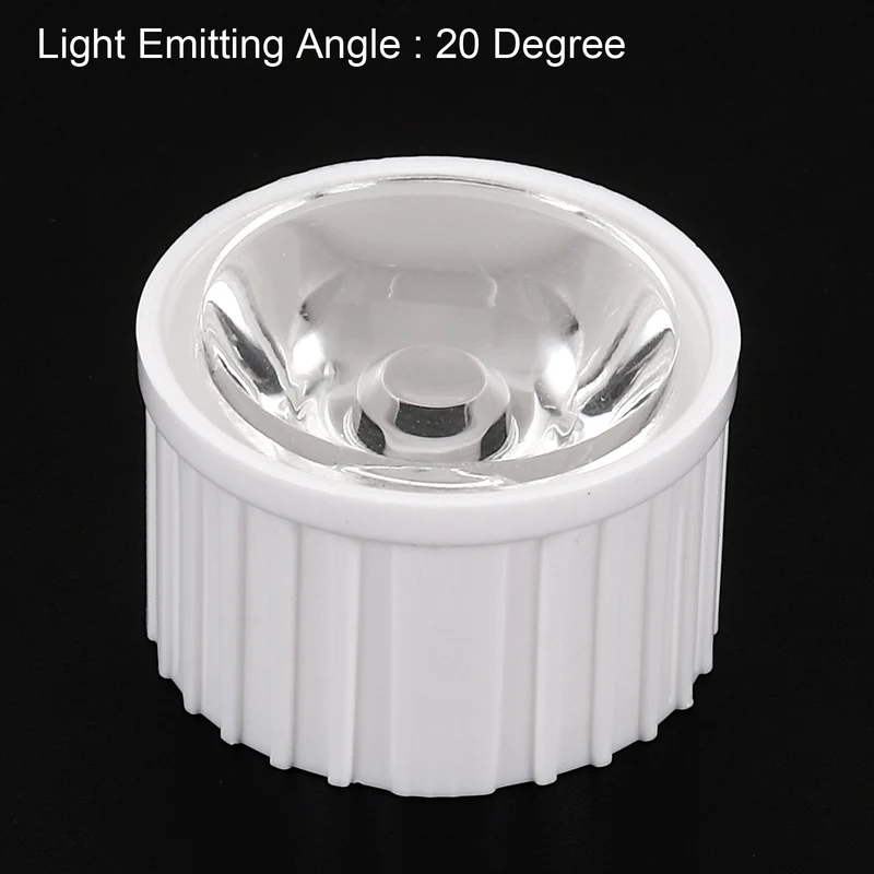 20mm LED Lens 20 Degree with Plastic Holder, 8 Set Acrylic Optical Lenses for 1W 3W High Power LED Light, White/Transparent