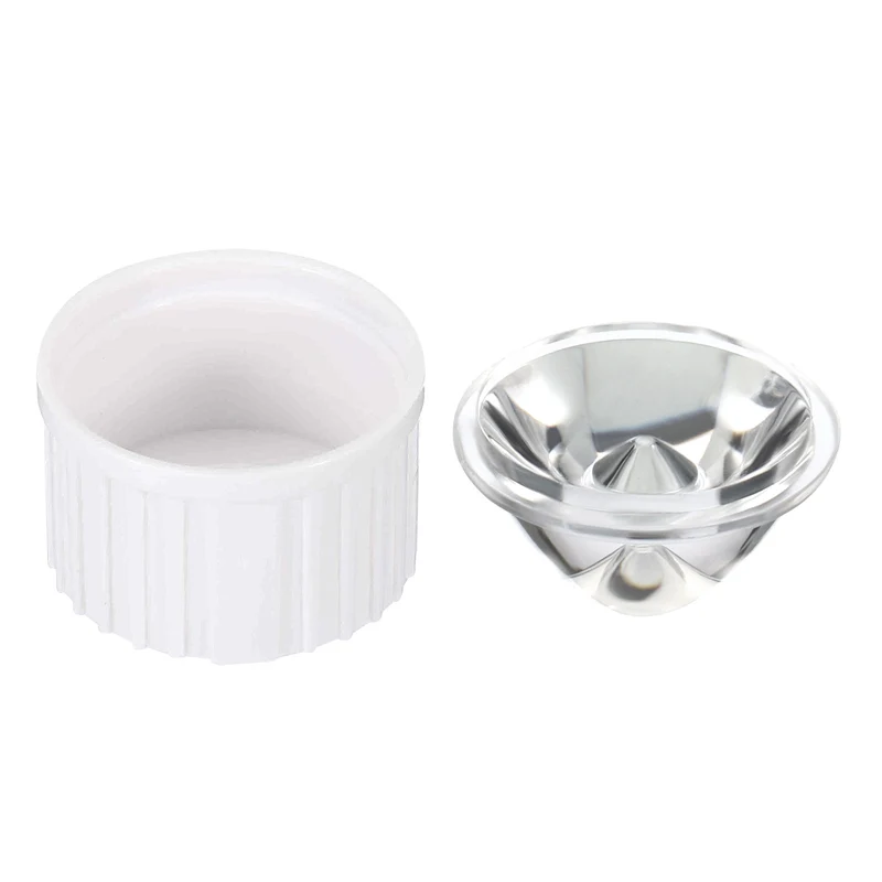 20mm LED Lens 5 Degree with Plastic Holder, 8 Set Acrylic Optical Lenses for 1W 3W High Power LED Light, White/Transparent