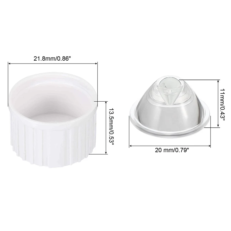 20mm LED Lens 5 Degree with Plastic Holder, 8 Set Acrylic Optical Lenses for 1W 3W High Power LED Light, White/Transparent