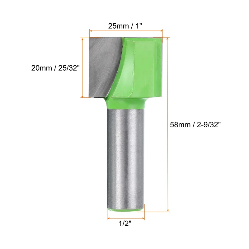 2pcs Bottom Cleaning Router Bits 1/2" Shank 1" x 25/32" Cut Carbide Tipped