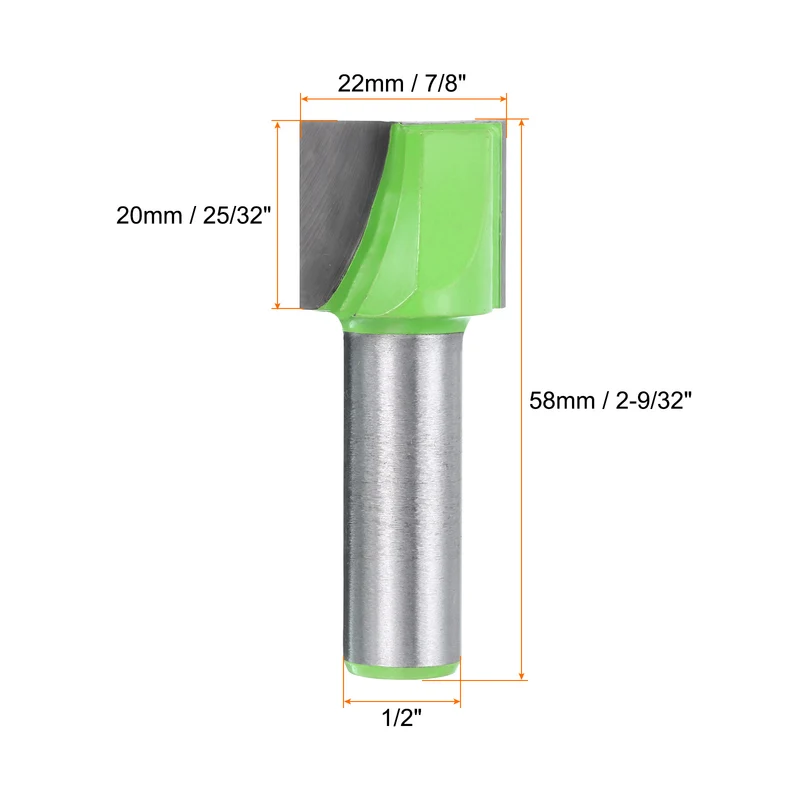 2pcs Bottom Cleaning Router Bits 1/2" Shank 7/8" x 25/32" Cut Carbide Tipped
