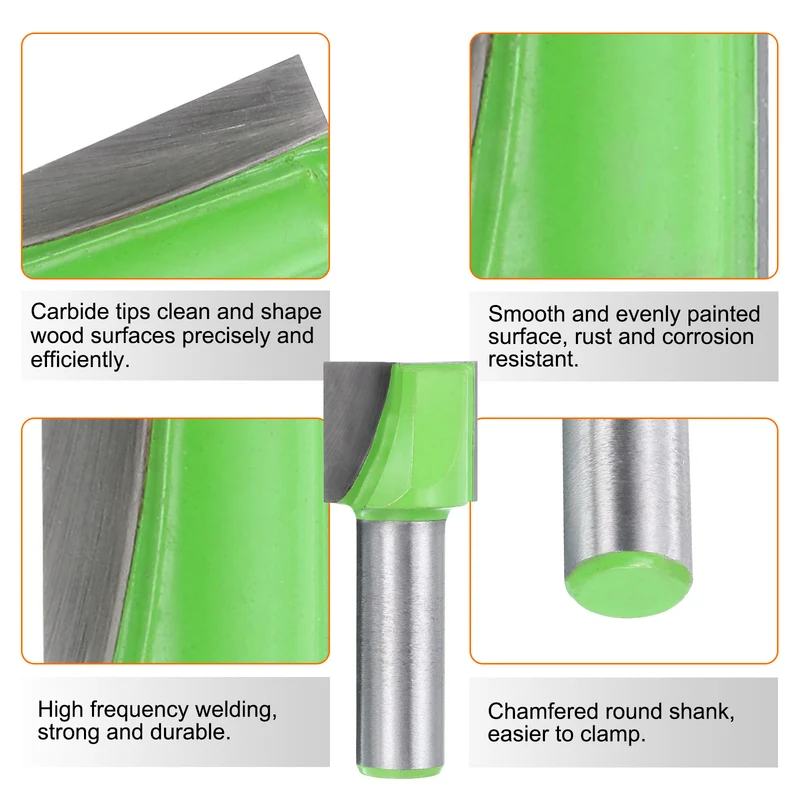 2pcs Bottom Cleaning Router Bits 1/2" Shank 7/8" x 25/32" Cut Carbide Tipped
