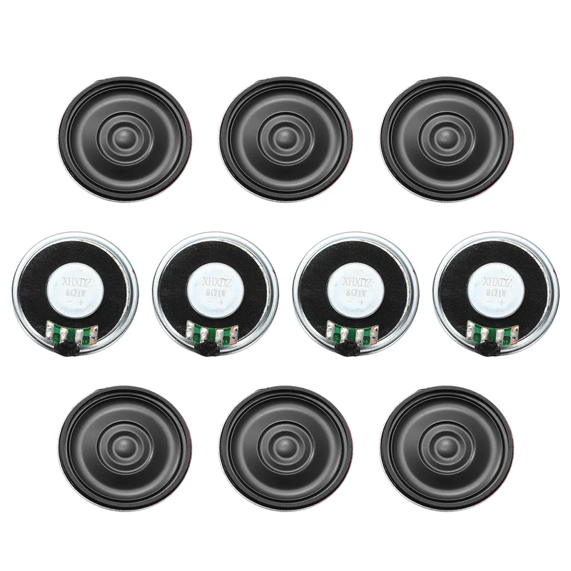 10Pcs 8 Ohm 1W 36mm Dia Round Micro Speaker Iron Shell Black
