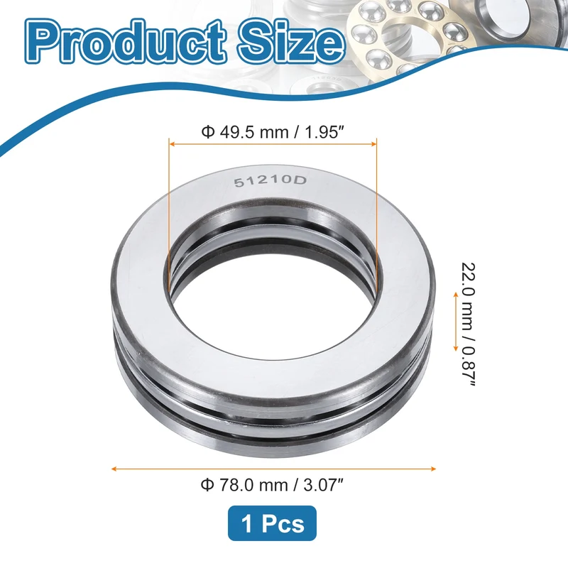 51210D Thrust Ball Bearing, Axial Ball Bearing 49.5x78x22mm