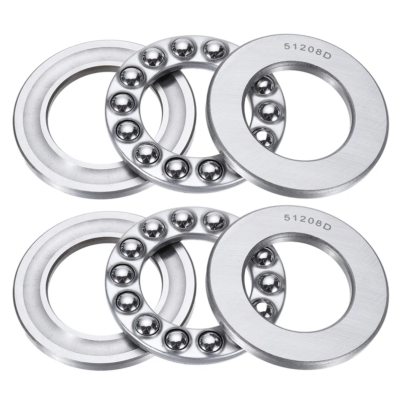 51208D Thrust Ball Bearing, Axial Ball Bearing 39.5x68x19mm 2Pcs