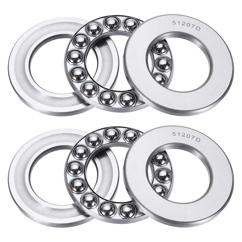 51207D Thrust Ball Bearing, Axial Ball Bearing 34.5x62x18mm 2Pcs