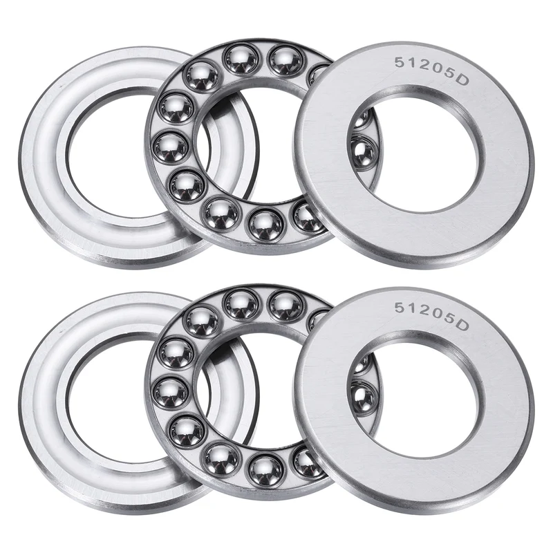 51205D Thrust Ball Bearing, Axial Ball Bearing 24.5x46.5x15mm 2Pcs
