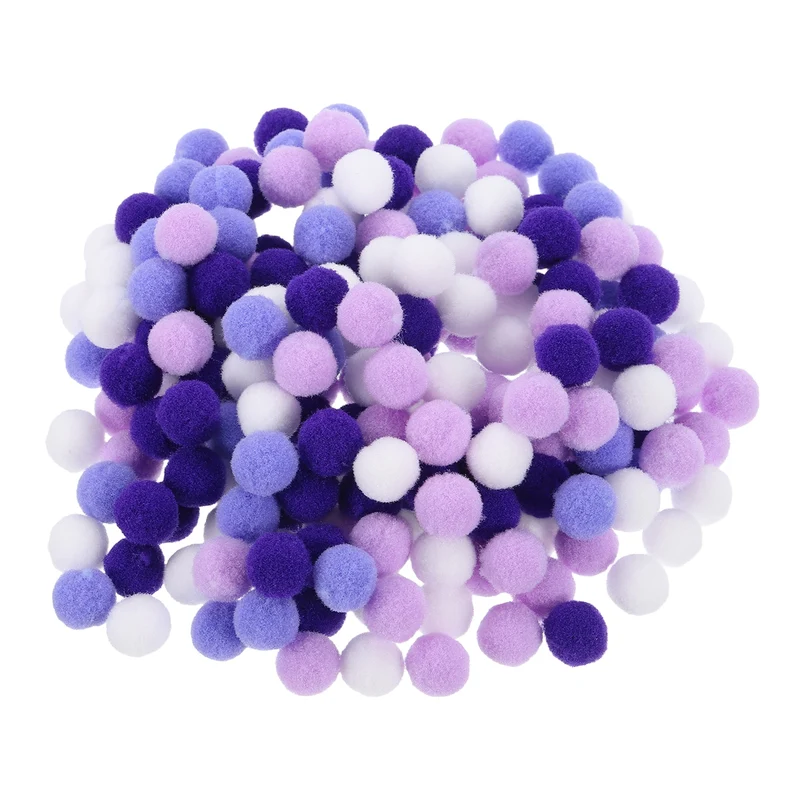Pom Felt Balls Fabric 1.8cm 18mm Purple White for Craft Project DIY 200 Pcs