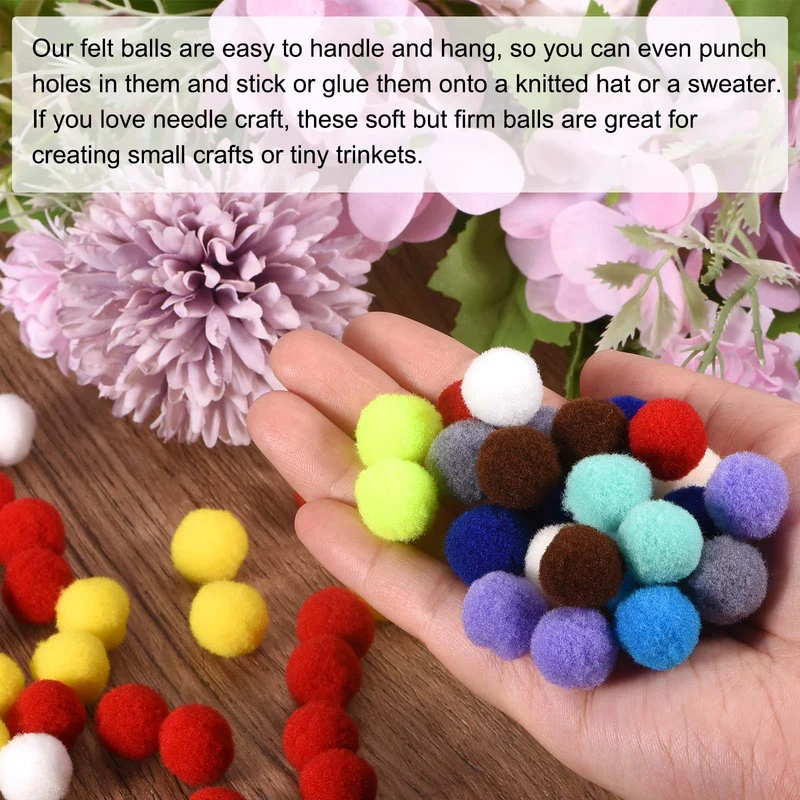 Pom Felt Balls Fabric 1.8cm 18mm Purple White for Craft Project DIY 200 Pcs