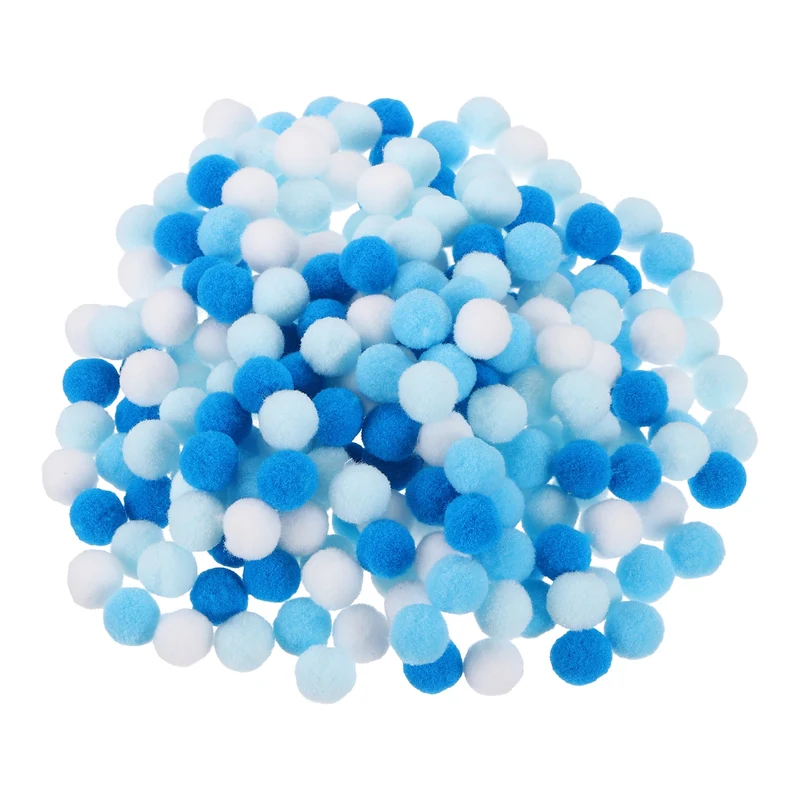 Pom Felt Balls Fabric 1.8cm 18mm Blue White for Craft Project DIY 200 Pcs