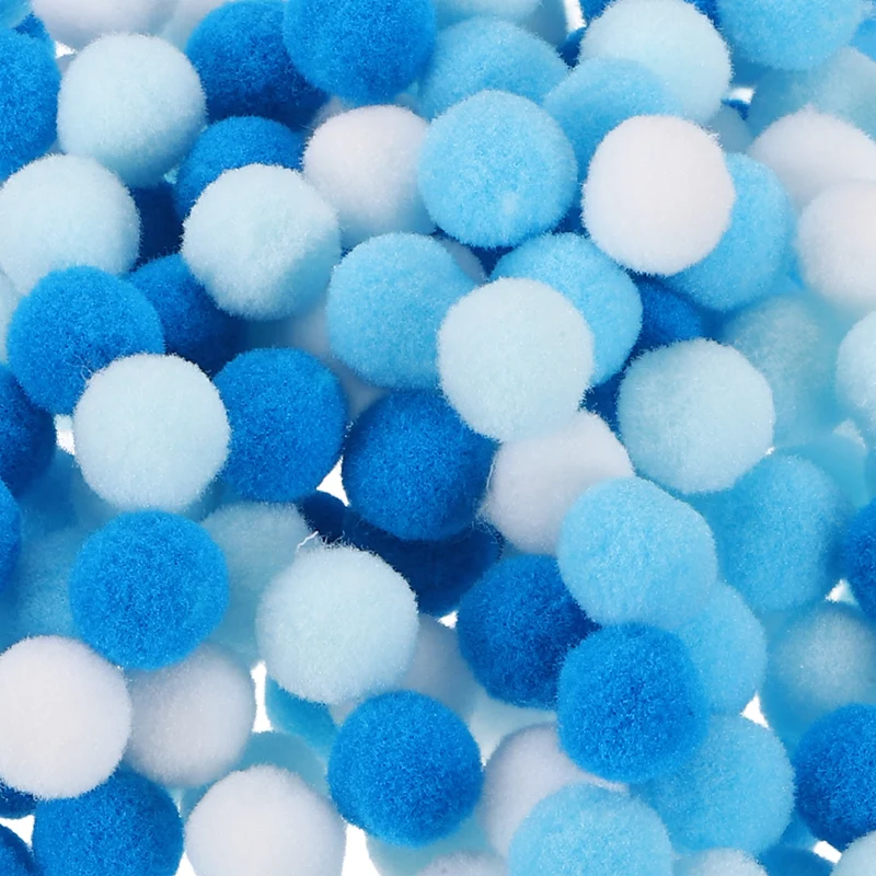 Pom Felt Balls Fabric 1.8cm 18mm Blue White for Craft Project DIY 200 Pcs