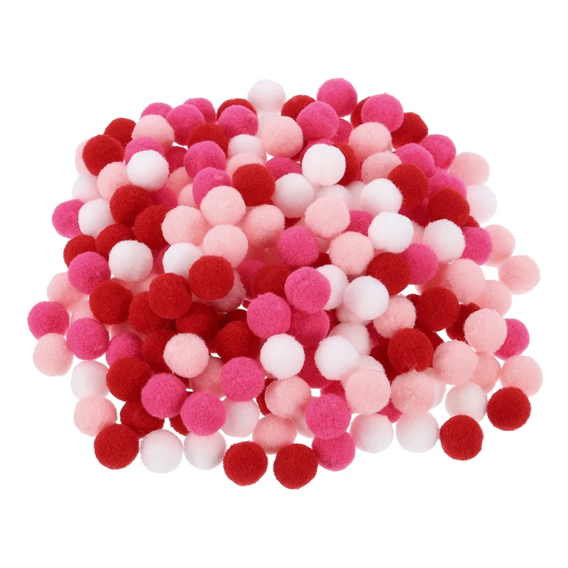 Pom Felt Balls Fabric 1.8cm 18mm Red White for Craft Project DIY 200 Pcs