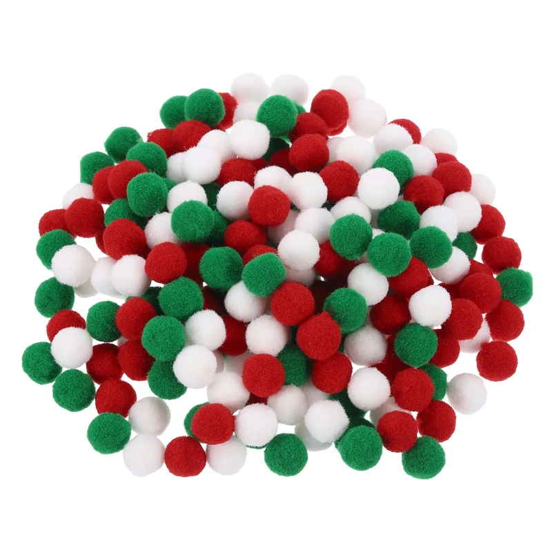 Pom Felt Balls Fabric 1.3cm 13mm Red Green White for Craft Project DIY 300 Pcs