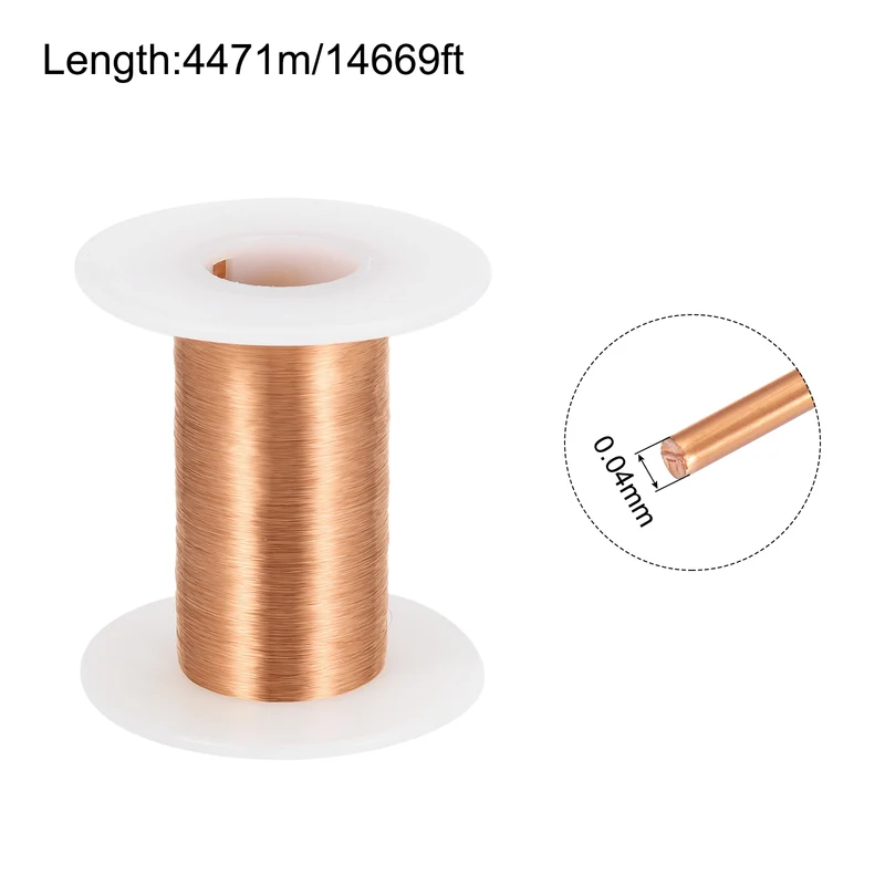0.04mm Magnet Wire 14669ft Enameled Magnet Winding Copper Wire 50g,Brown