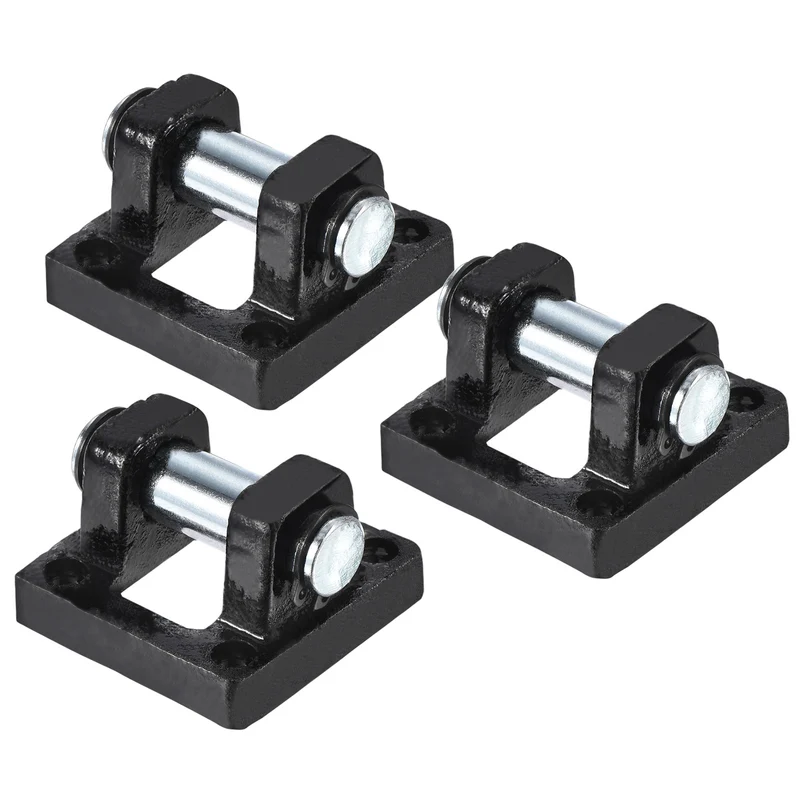 Air Cylinder Rod Pivot Clevis 3 Pack Pneumatic Mounting Bracket Rear Mount Parts, Black