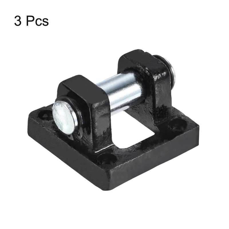 Air Cylinder Rod Pivot Clevis 3 Pack Pneumatic Mounting Bracket Rear Mount Parts, Black