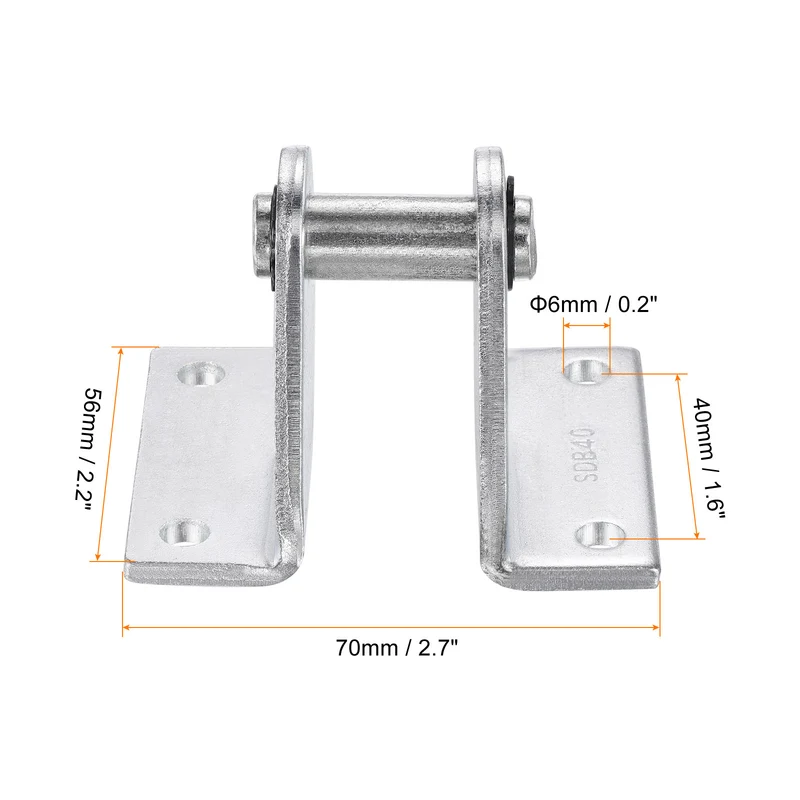 70x56mm Air Cylinder Rod Clevis Mounting Bracket Rear Pivot Mount Pneumatic Parts, Silver