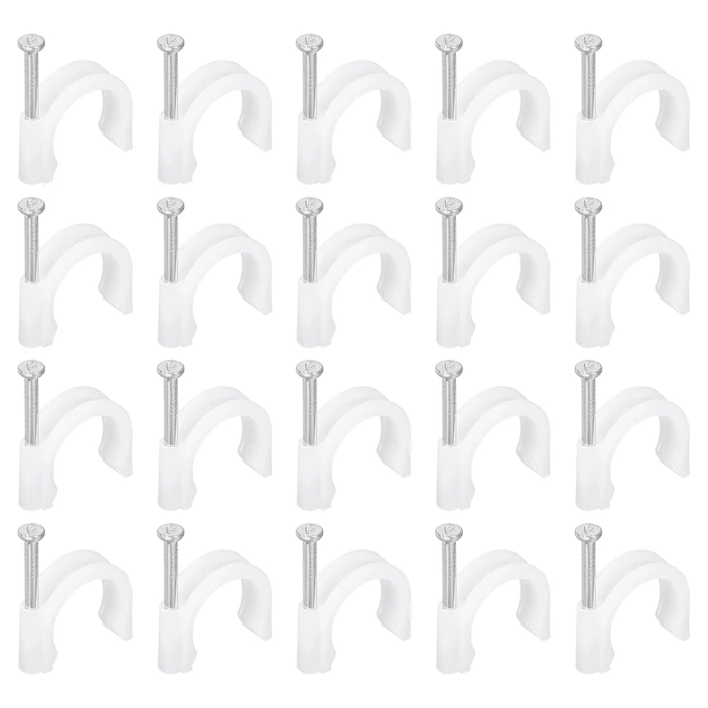 70Pcs 3/4 Inch Half Clamp J-Hook with Nail Pex Pipe Fixture, White, 20mm
