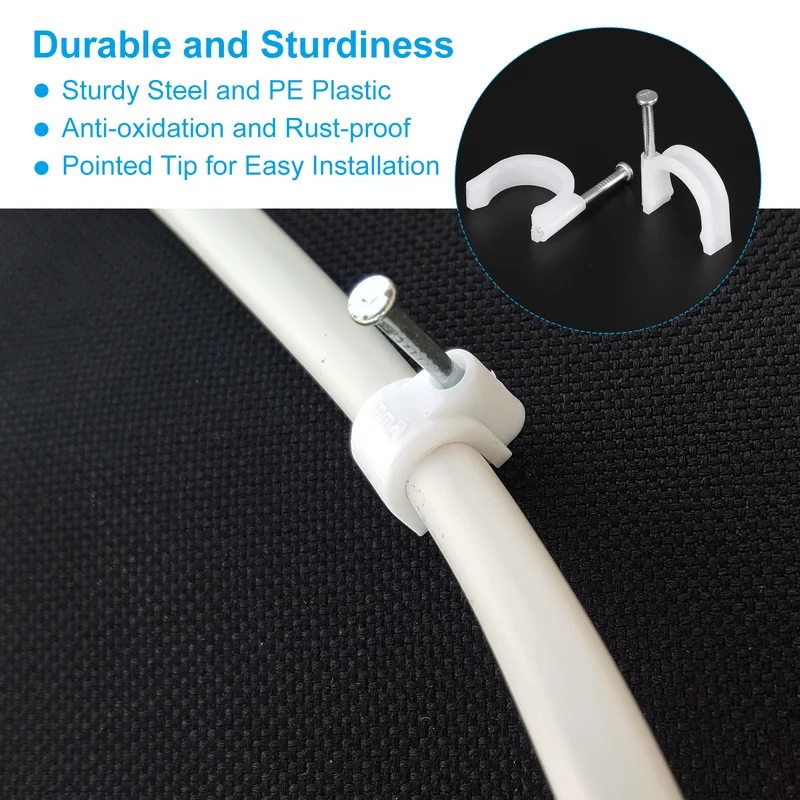 70Pcs 3/4 Inch Half Clamp J-Hook with Nail Pex Pipe Fixture, White, 20mm