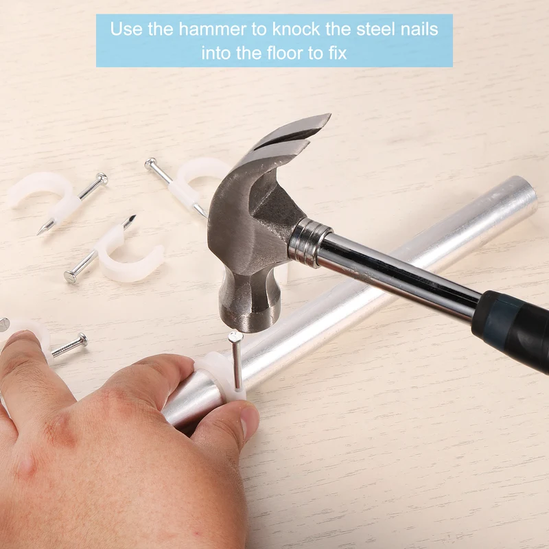70Pcs 3/4 Inch Half Clamp J-Hook with Nail Pex Pipe Fixture, White, 20mm