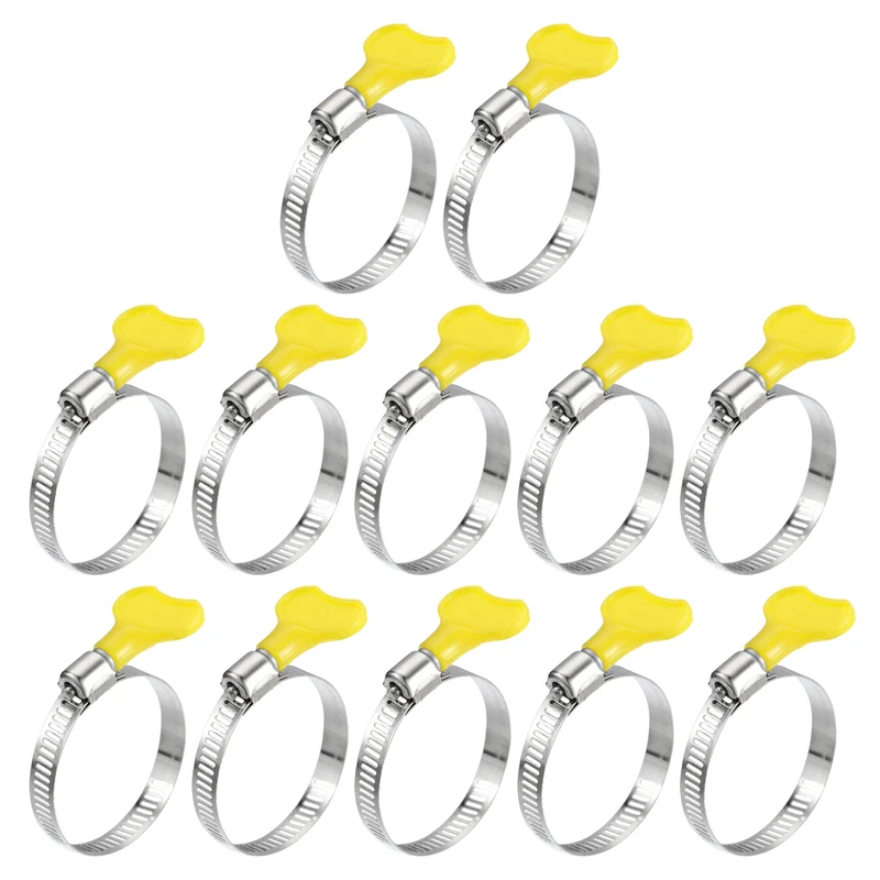 Worm Gear Hose Clamp 12pcs 1 1/4"-1 3/4" Key Type Adjustable Clamp