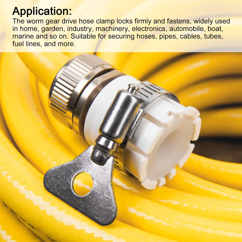 Worm Gear Hose Clamp 15pcs 1 1/4"-1 3/4" Key Type Adjustable Clamp