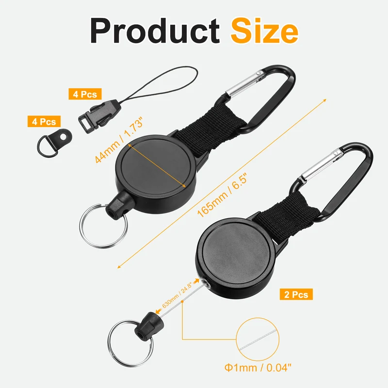 2Set Microphone Retractable Holder 0.04"×24.8" Steel Cable Black, for Drivers