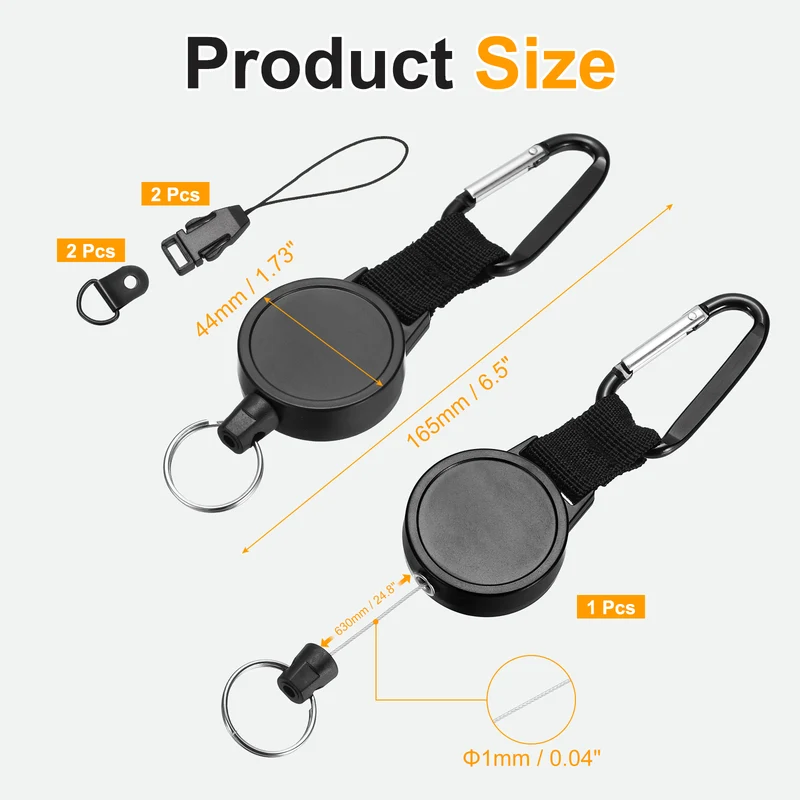 1Set Microphone Retractable Holder 0.04"×24.8" Steel Cable Black, for Drivers