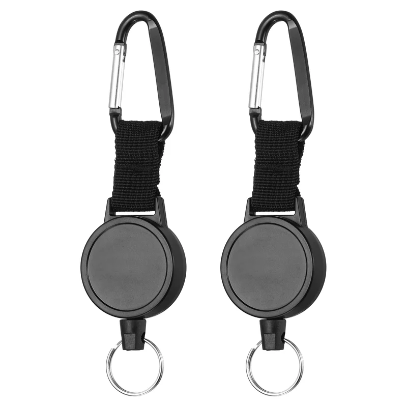 2Pcs Microphone Retractable Holder 0.04"×24.8" Steel Cable Black, for Drivers
