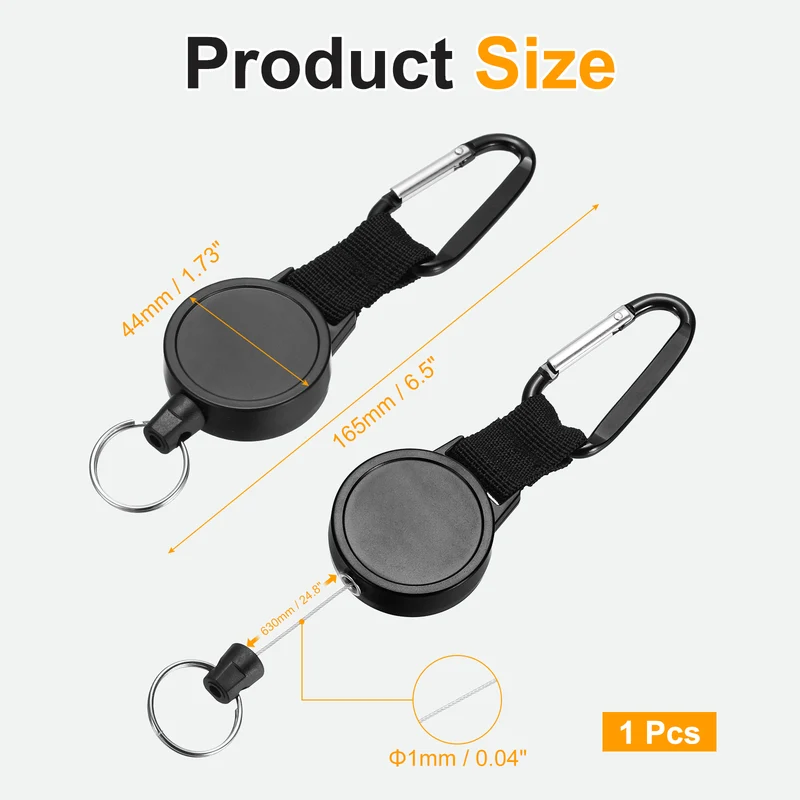 1Pcs Microphone Retractable Holder 0.04"×24.8" Steel Cable Black, for Drivers