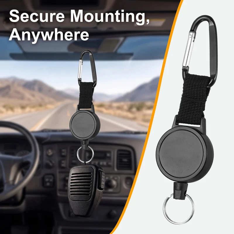 1Pcs Microphone Retractable Holder 0.04"×24.8" Steel Cable Black, for Drivers