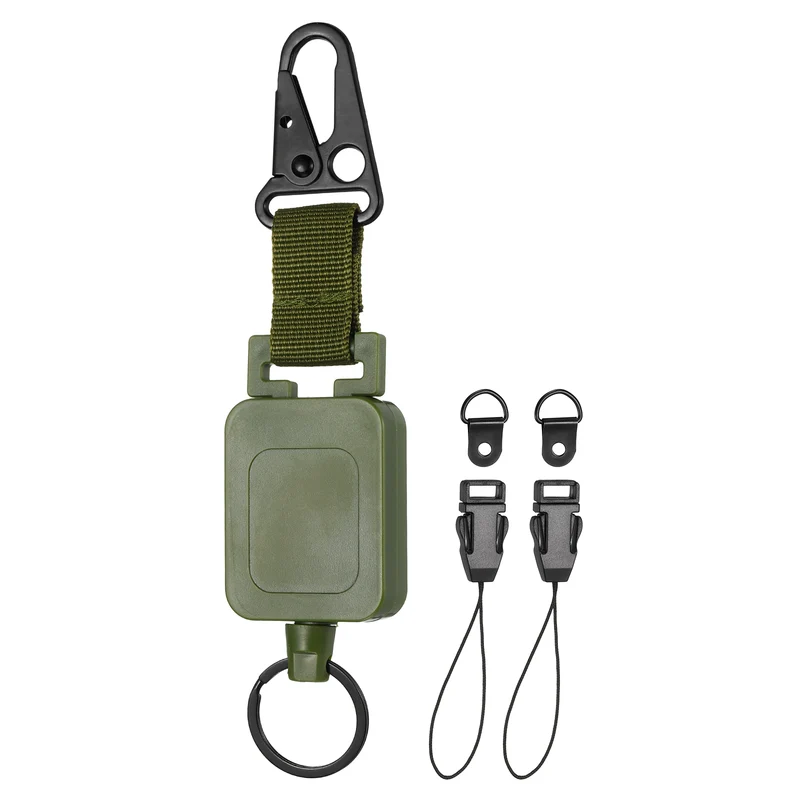 1Set Microphone Retractable Holder 0.03"×24" Steel Cable Army Green, for Drivers