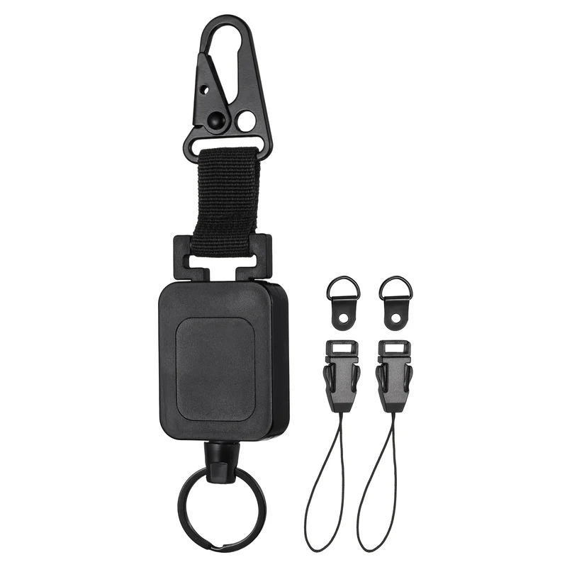 1Set Microphone Retractable Holder 0.04"×27.6" Steel Cable Black, for Drivers