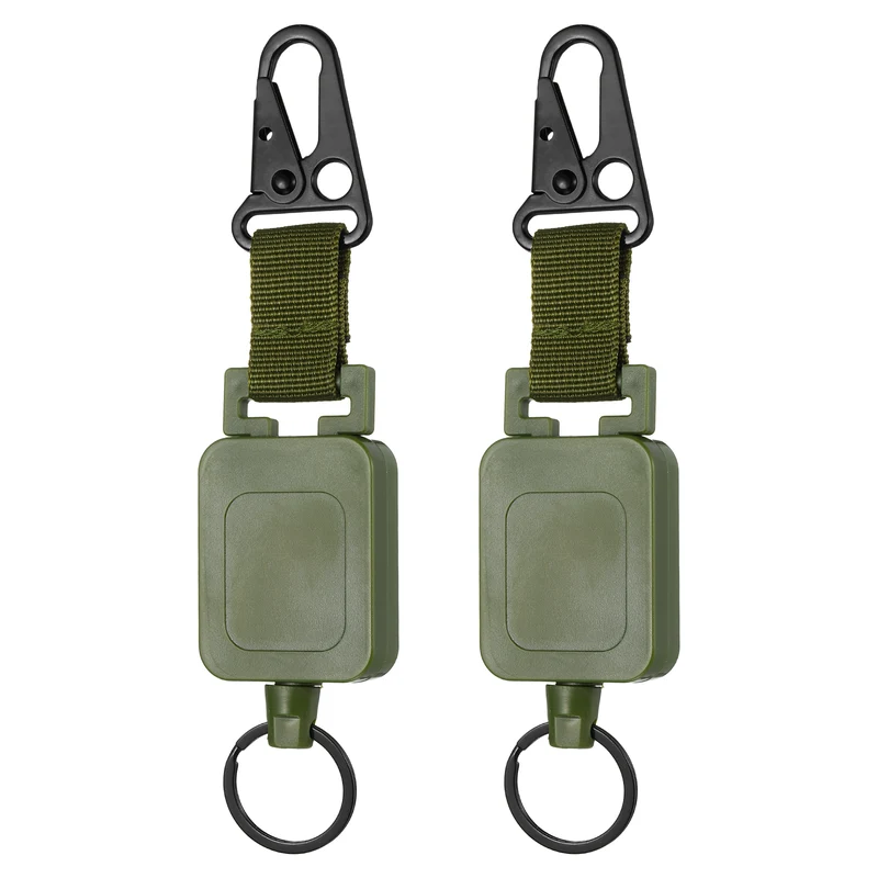 2Pcs Microphone Retractable Holder 0.03"×24" Steel Cable Army Green, for Drivers
