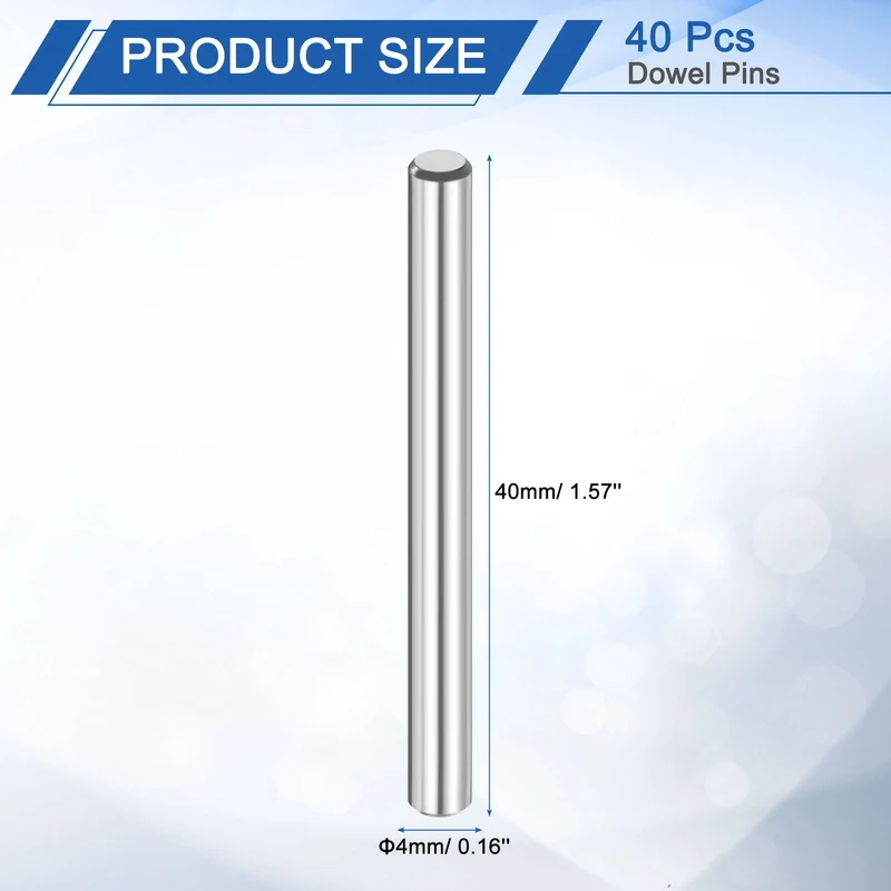 40 Pcs 4 mm x 40 mm Dowel Pins 316L Stainless Steel Shelf Support Peg Pin