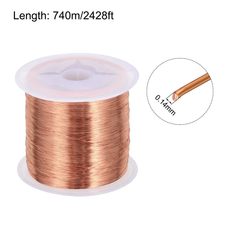 0.14mm Magnet Wire 2428ft Enameled Copper Wire Enameled Magnet Winding Wire 100g